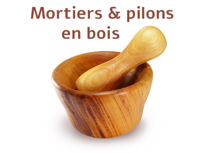 Mortier en bois avec pilon