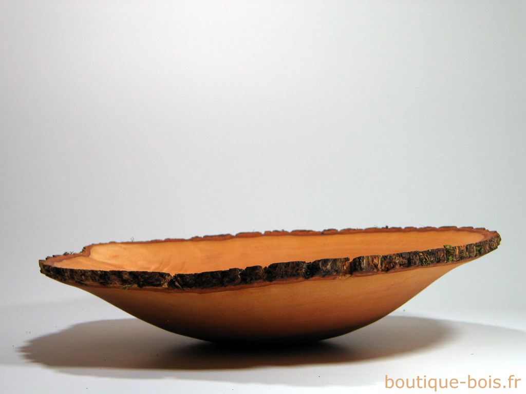 coupe à fruits en bois de frêne avec écorce 1